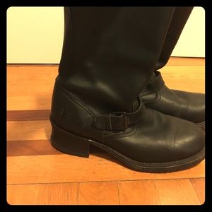 Frye Black Leather Cowboy Boots